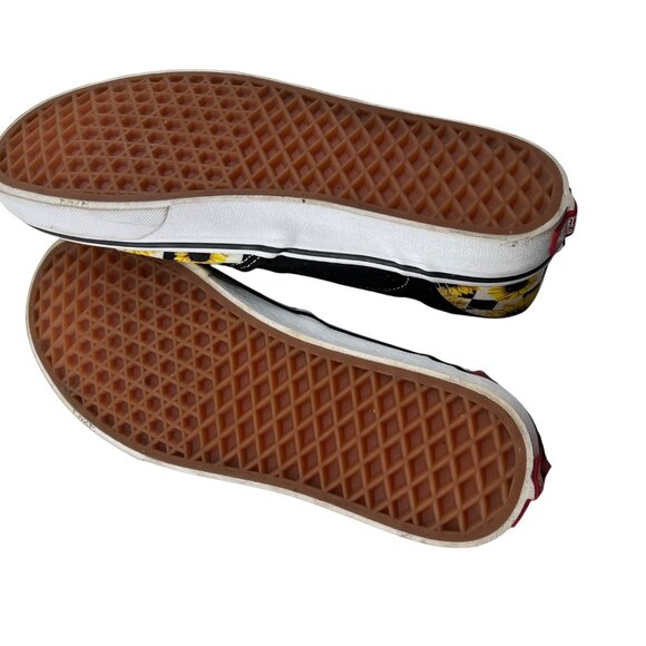 Vans Womens Sunflower Checkerboard Slip-On Shoes Size 9.5 Black & Yellow Canvas - Picture 7 of 7